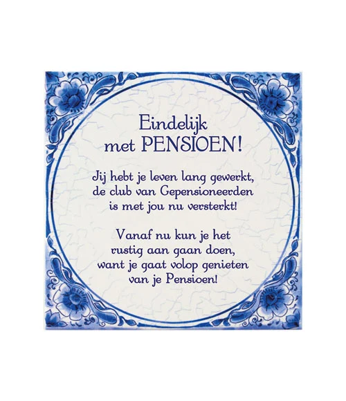 Tegel Delfts blauw - Pensioen