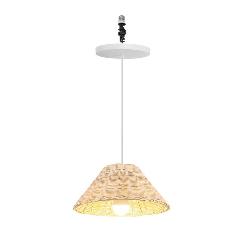Instant Room Glow Up Recessed Can Light Conversion Kit For 4 5 6 Inch Hole With E26 Adapter Farmhouse Pendant Lamp Aluminum Rattan Zero Hassle Swap Fixture For Kitchen Island Dimmable
