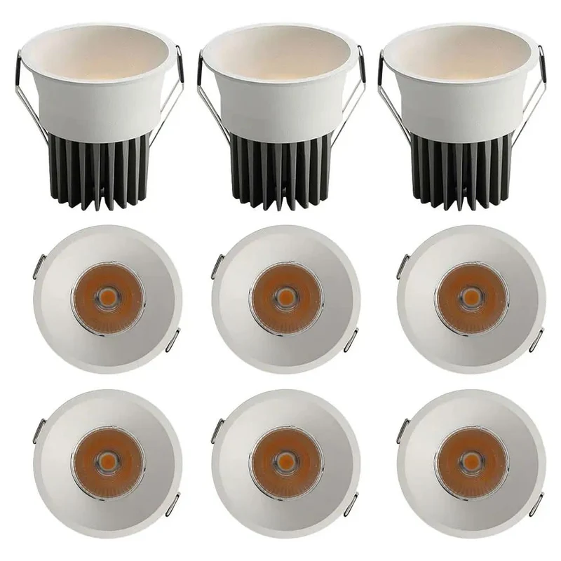 9 Pack 3.2 Inch Retrofit Recessed LED Can Lights Baffle Trim Switchable Color Temp 3000K 4000K 6000K Smooth Aluminum Housing Easy Install Super Bright Ceiling Spots For Home Interior Bathroom Kitchen Bedroom Fresh Clean Modern Vibe Lighting