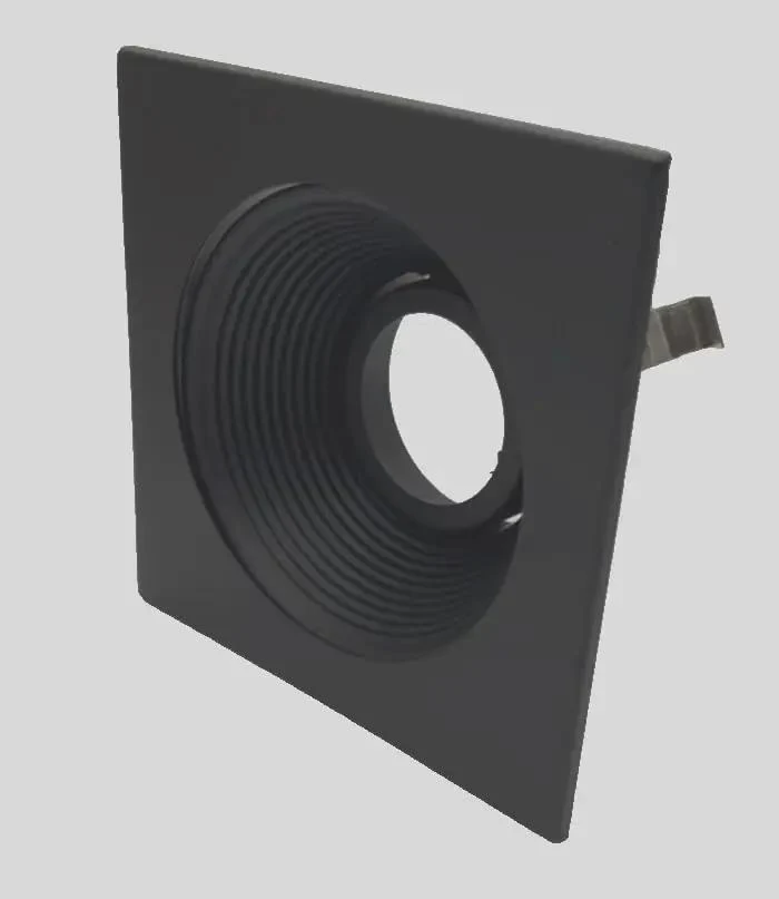 Smooth Operator 4 Inch Recessed Lighting Trim With Satin Stepped Baffle And Matte Black Square Border Designed For Standard Housings Not 3.5 Inch Cans Works Flawlessly With Gu10 At 12 Or 120 Volt