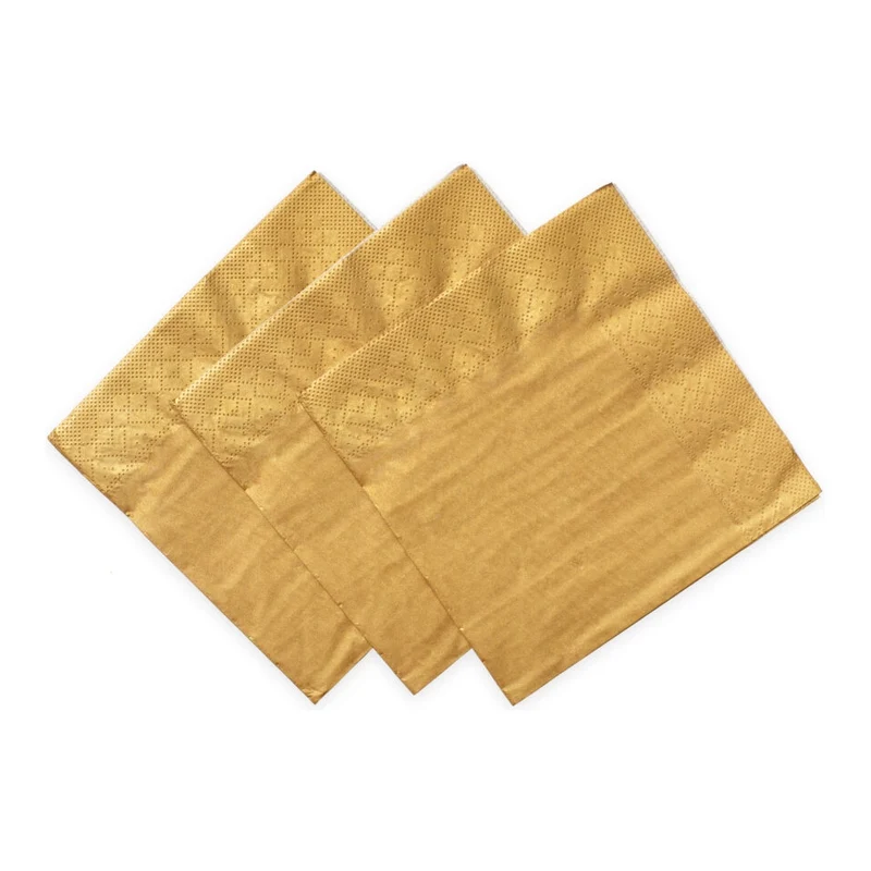 Gouden servetten 3 laags 33cm 20 stuks