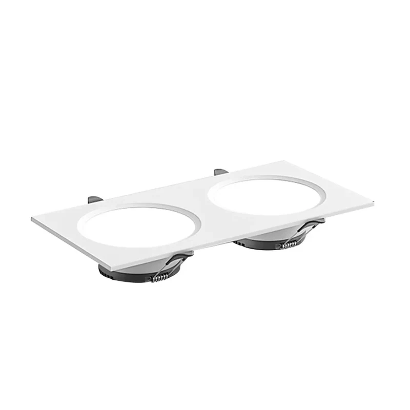 Top Tier Square Dual Head Recessed Led Downlights Featuring Slick Matte White Casing Built Tough With Solid Iron Housing For Living Rooms Delivering Hella Soft Glare Free Glow Long Lasting Performance