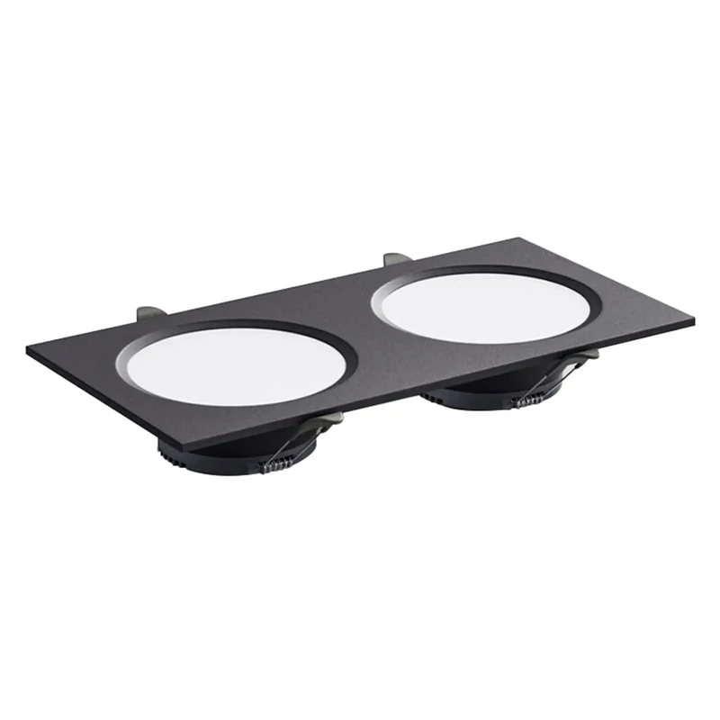 Built To Last Dual Head Led Recessed Ceiling Downlight With Matte Black Housing And Heavy Duty Iron Frame Delivering Zero Glare Soft Illumination Indoors