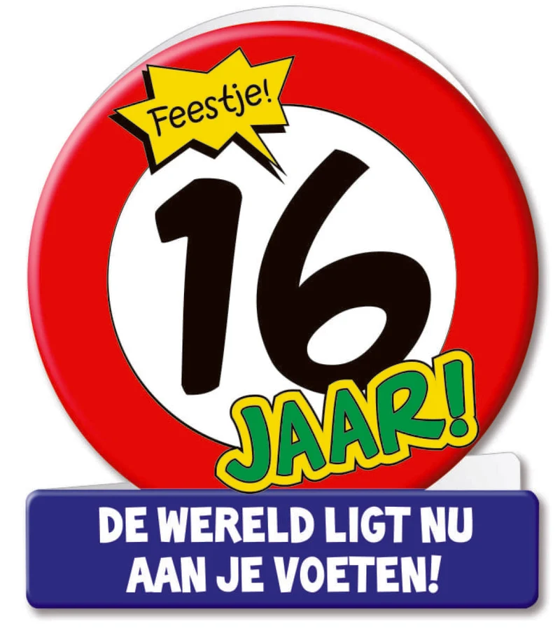 Wenskaarten - Verkeersbord leeftijden