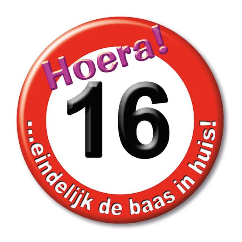 Button klein - leeftijden verkeersbord