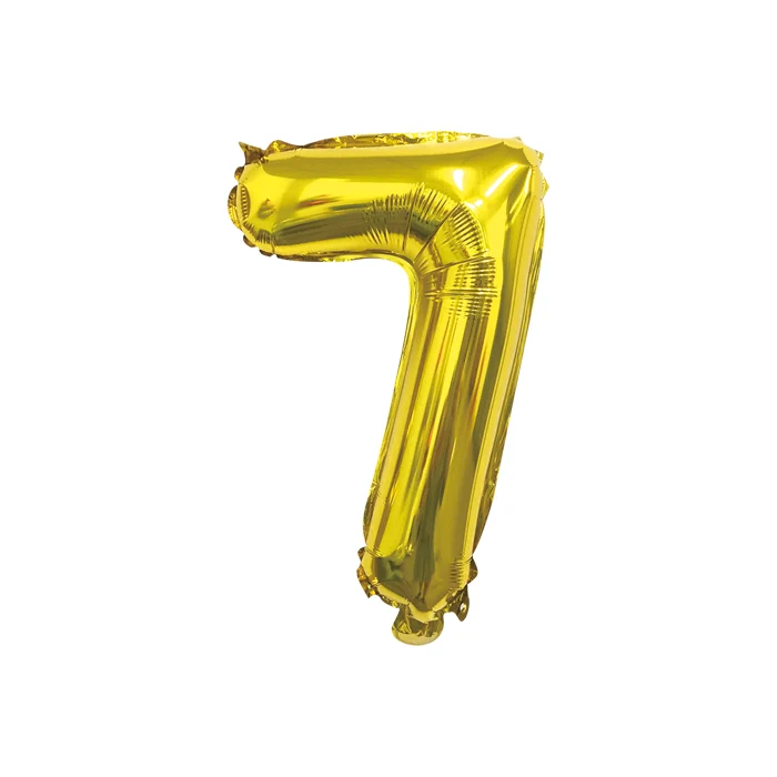 Folieballon cijfer 7 goud - 70 cm