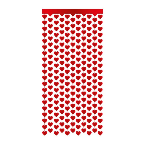 Deurgordijn hartjes rood
