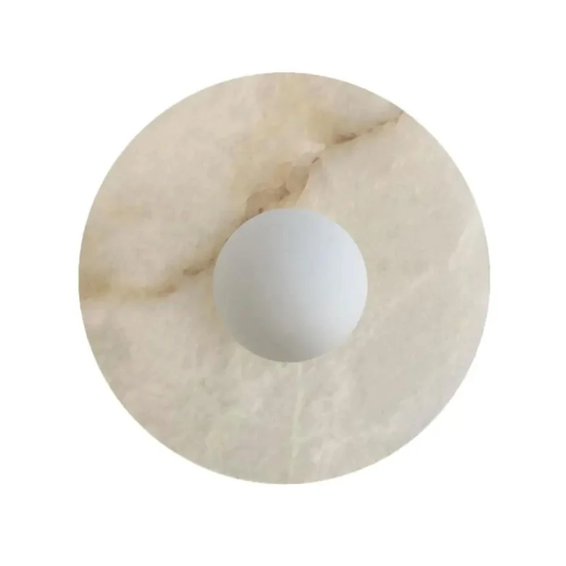 Real Deal Modern Minimalist Alabaster Wall Sconce With Hard Wire Setup Smooth Hand Polished Marble Glass Shade G9 Bulb Compatible For A Fresh Home Glow Up
