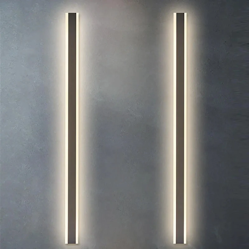 Smart Motion Sensor Led Wall Sconce Boasting 100Cm Long Strip Acrylic Panel With Gentle White Glow Perfect For Hallways And Courtyards Rock Solid Weather Resistant Construction And Snazzy Modern Aesthetic