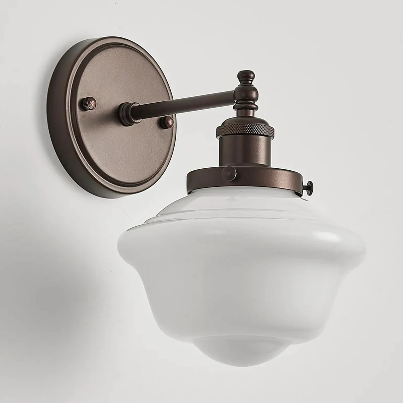 Straight Up Stunning Hardwired Wall Sconce With Oil Rubbed Bronze Fixture And Hella Chic Milk Glass Shade For Instant Living Room Glow That Seriously Slays In Any Space