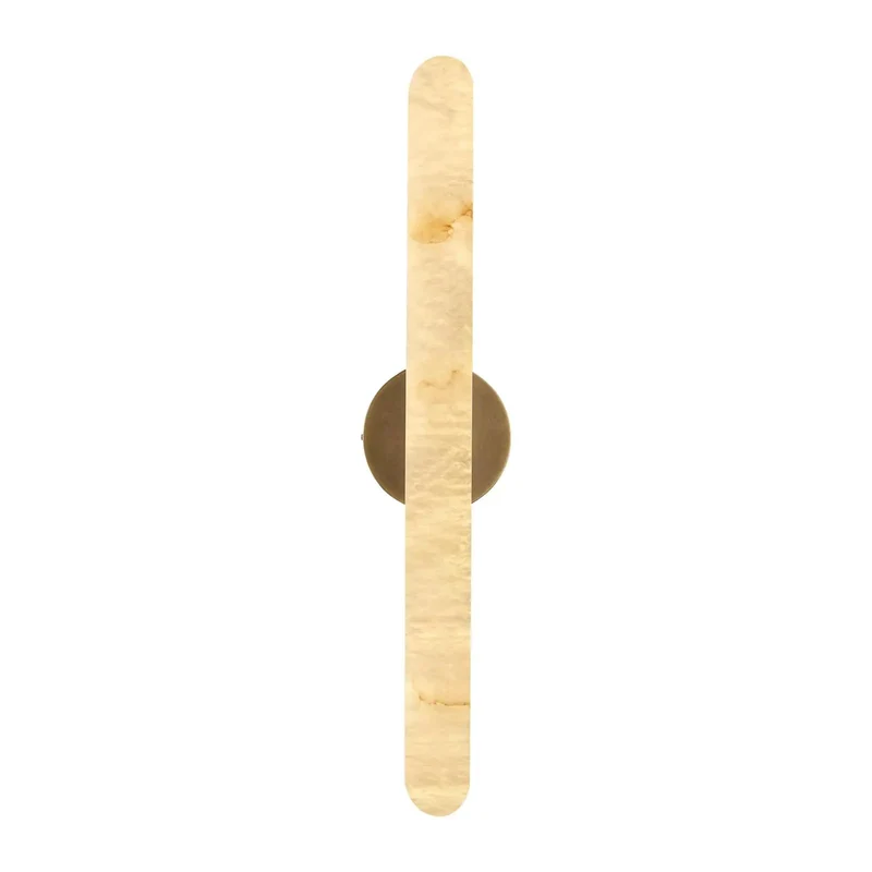 Elegant Alabaster Wall Sconce With Warm Brass Body Delivers Solid Ambient Glow And A Chill Vibe For Bedrooms Living Spaces Or Hallways Standing 24 Inches Tall This Modern Fixture Lights Up Any Room And Has Dope Accent Lighting