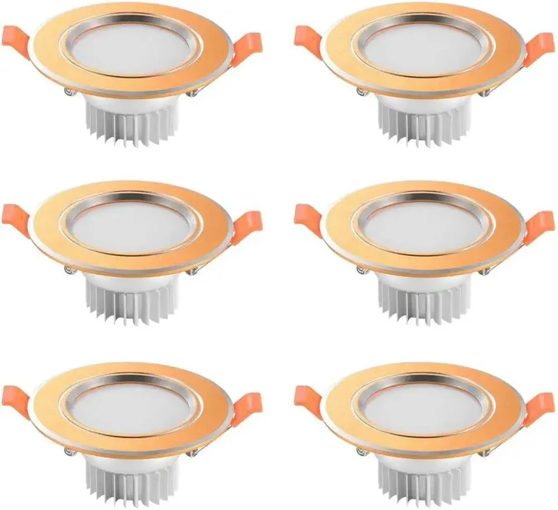 Slick 6 Pack Recessed Lighting Trim Kits With Dimmable LED Downlights For Easy Ceiling Installation And Bright Warm Vibe In Kitchens Bathrooms And Bedrooms Heavy Duty Housing For Seamless Drop In Retrofit Upgrades Gonna Light Up Your Pad Real Quick