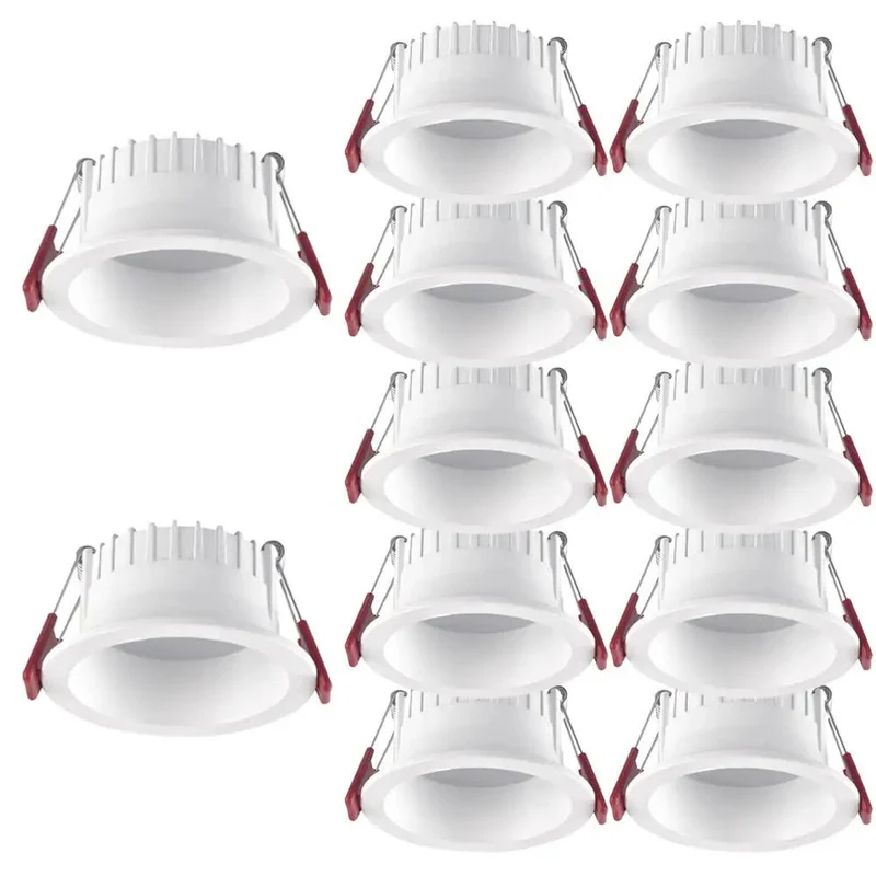 Top Notch 12 Pack Recessed Led Downlights With Baffle Trim Deliver Hella Bright White Ceiling Lighting For Kitchens And Bedrooms Through Smooth Aluminum Heat Dissipation Build That Seriously Upgrades Your Space