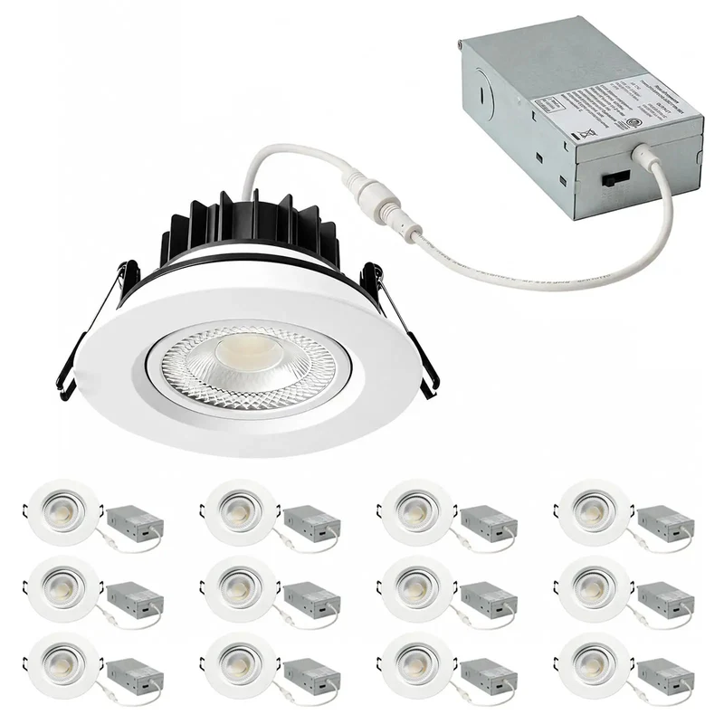 Sleek 4 Inch Gimbal LED Recessed Lights With Smooth Tilt Versatile Eyeball Downlights For Sharp Accent Flair 12 Pack Easy Mount For Sloped Ceilings And Dope Living Spaces