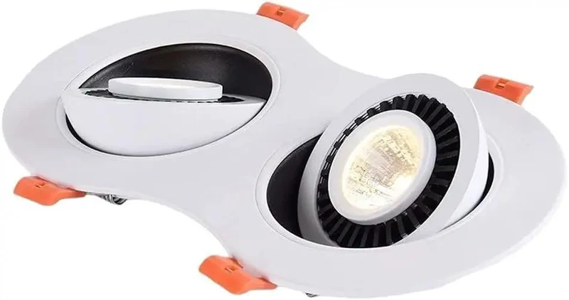 Top Shelf Double Head Recessed Downlight Trim Kit With Slick Adjustable Ceiling Retrofit Setup And Dimes Out Bright 4000K Neutral White Led Lights That Hit Different For Quick Kitchen And Bath Installation Plus Seamless Dimmer Hookup For Real Modern Home
