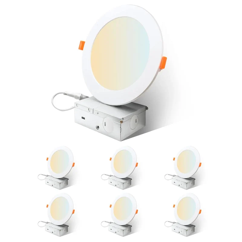Slick Six Inch Recessed Smart Ceiling Lights Offering Adjustable Color Temperatures And Smooth Dimming For True Bang For Your Buck Value Includes Six Wet Rated Downlights Delivering Crisp High Cri Glow For Zero Hassle Home Fixes