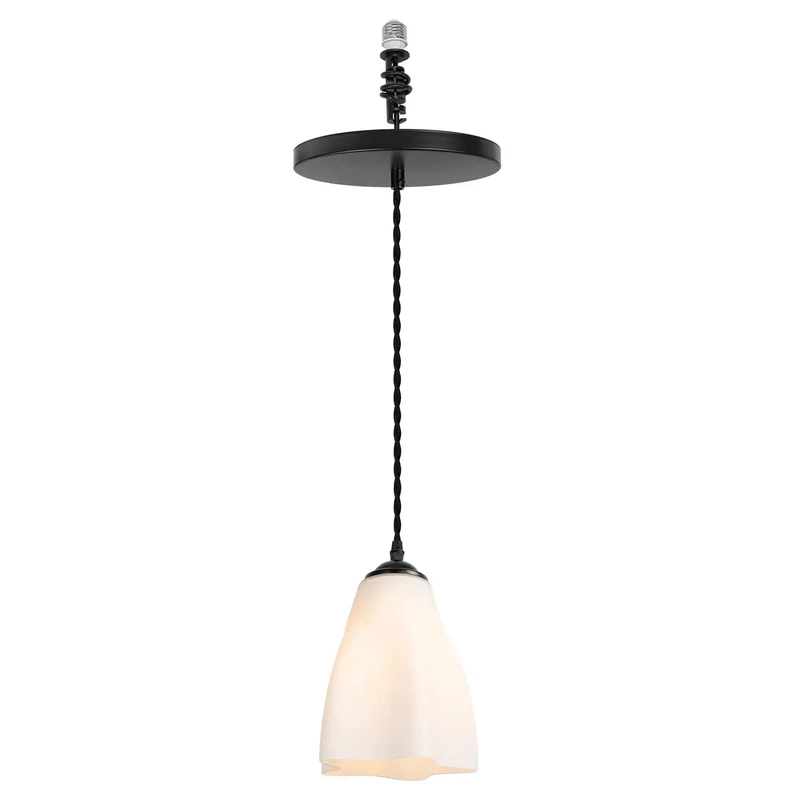 Matte Black Recessed Light Conversion Kit With E26 Screw Base For 4 To 6 Inch Ceiling Holes Super Easy Instant Swap Transforms Standard Can Lights Into Trendy Farmhouse Pendant Fixtures Ideal For Kitchen Islands And Hallways Bulbs Not Included