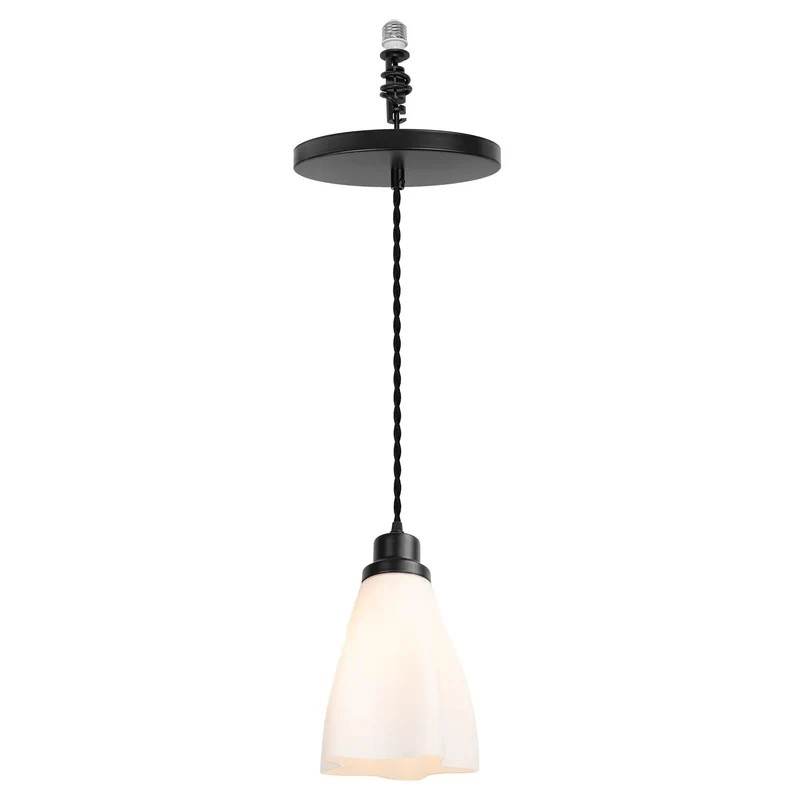 Straight Swap Recessed Can Light To Pendant Conversion Kit For 4 5 6 Inch Cutout With E26 Base And Vintage Glass Shade Zero Wiring Hassle Super Quick Fix For Kitchen Islands And Hallways