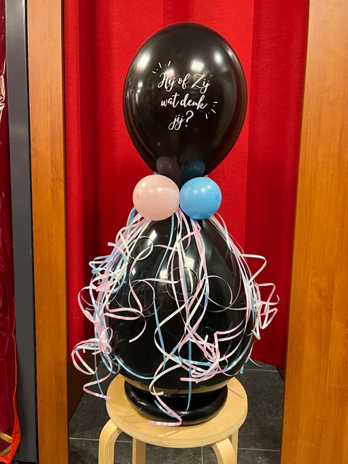 Gender reveal ballon he or she, incl. confetti