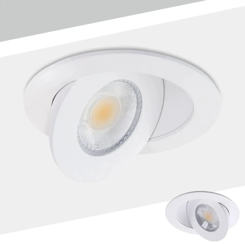 4 Inch Adjustable Gimbal Eyeball Recessed Light With Junction Box Offering Hella Bright Narrow Beam Accent Lighting Rotates A Full 350 Degrees And Tilts 45 For Dead Straight Cabinet Illumination