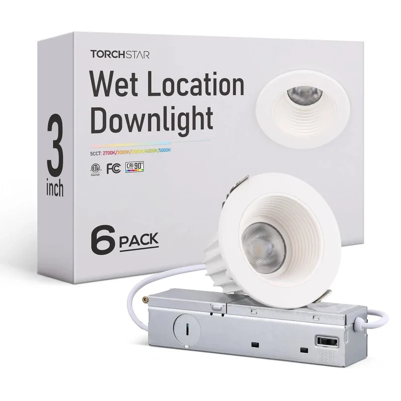 Top Shelf Six Pack Three Inch LED Recessed Lighting With Five CCT Adjustable Warm To Cool White Smooth Anti Glare Downlights Featuring CRI90 True Color Rendering And Easy Breezy Install For Every Modern Home Space