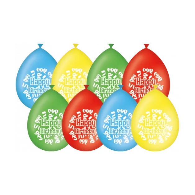 Happy Birthday Cartoon - Ballonnen - 8 stuks - 30cm