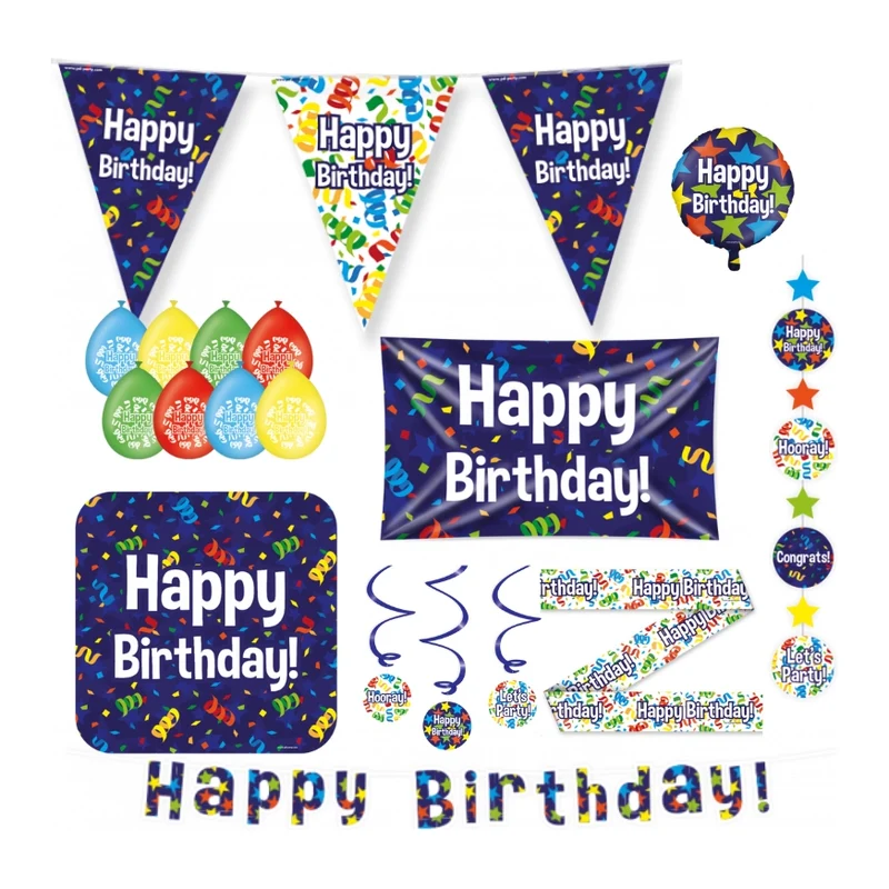 Happy Birthday Cartoon Versiering pakket - XL