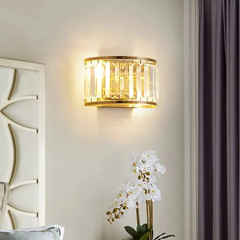 Modern Minimalist Wall Sconce Featuring Adjustable Crystal And Iron Build Designed For Chill Bedroom Vibes Where Slick Illumination Meets Straight Up Reliable E14 Performance