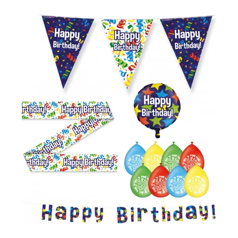 Happy Birthday Cartoon Versiering pakket - M