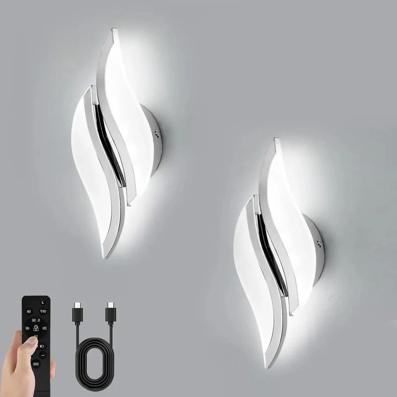 Wireless Rechargeable Wall Sconces Set Of Two Dimmable LED Lighting Featuring Smart Remote Control No Sweat Setup Zero Messy Wires For Smooth Indoor Vibes Daily