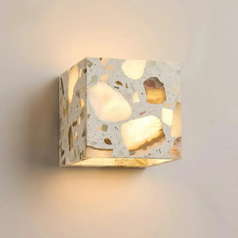 Sleek 4 7 Inch Terrazzo Wall Sconce Boasting A Killer Mid Century Modern Vibe And Dope Dappled Glow Making It A Total Showstopper For Any Cozy Living Room