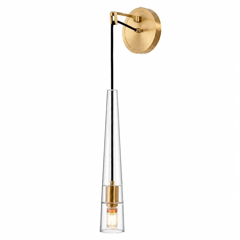 Drop Dead Gorgeous Brushed Gold Wall Sconces With Clear Crystal Glass, Hardwired Vanity Light Fixture For Bathroom Mirrors Bedrooms And Hallways, Bulb Included Top Tier Modern Design