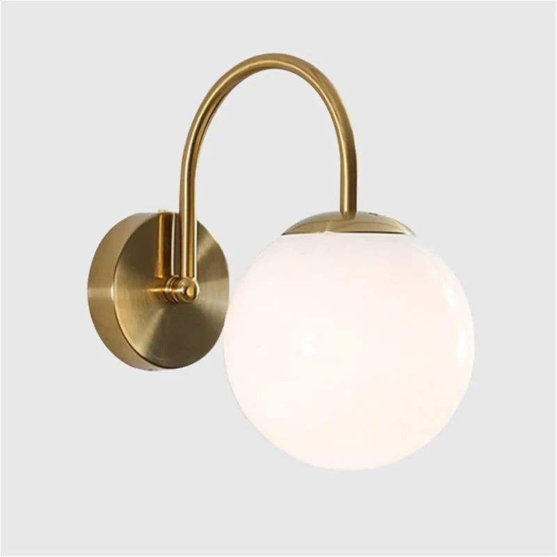 Mid Century Modern Gold Wall Sconce Hardwired With Milky White Glass Shade Fresh Ambient Lighting For Bedroom Or Hallway Add Some Hella Cozy Vibes To Your Space With This Sleek Indoor Wall Lamp Fixture