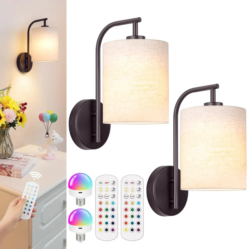 Wireless Wall Sconces Set Of Two Dark Chocolate Finish Battery Operated Rechargeable Led Plug Free Ambient Lighting For A Clean Modern Vibe That Totally Slaps