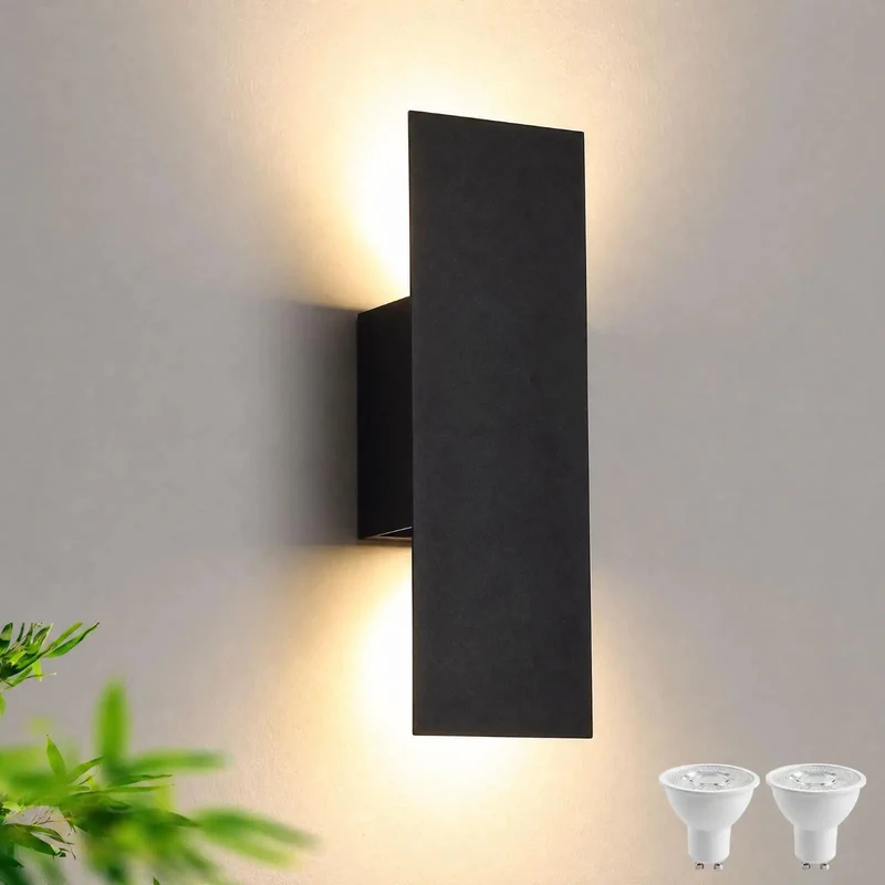 Slick Single Hardwired LED Wall Light And Bathroom Sconce In Matte Black With Clean Geometric Lines And Cozy 3000k Directional Glow For Indoor Rooms Like Bedrooms And Baths Featuring Quick Mounting And Adding Fresh Style To Your Setup