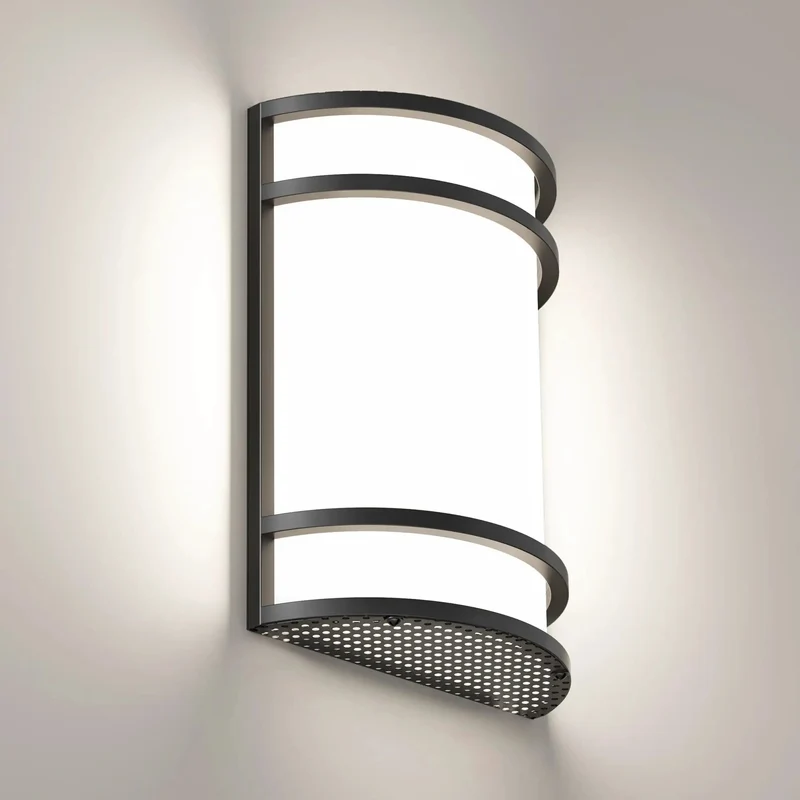 Slick Matte Black Half Cylinder Wall Sconce With Adjustable 5CCT 3000K To 6000K Led Lighting Effortless Install Indoor Fixture For Hallway Living Room Bedroom Cabinet Porch