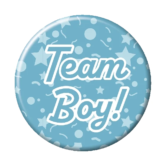 Gender Reveal - Button klein Team Boy