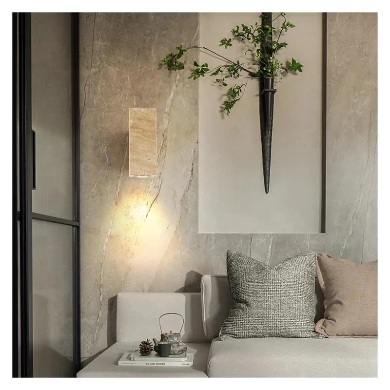 Natural Limestone Led Wall Sconce Providing Top Tier Bidirectional Glow Upgraded For Bedroom Nightstands Stairwell Decor To Bring Game Changing Modern Indoor Lighting Vibes To Your Space