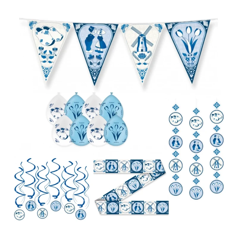 Delftsblauw Versiering pakket - L