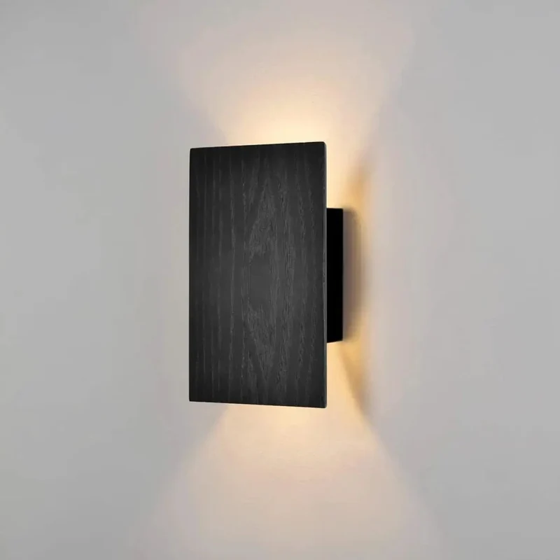 Knockout Flat Wall Sconce With Genuine Wood Panels And A Hassle Free Switch, Up And Down Led Lights Provide Heavy Duty Illumination For Slick Bedroom And Hallway Decor, Retro Modern Fixtures, Top Shelf Warm White Glow
