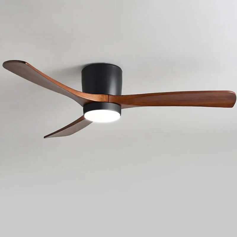 Slick Modern Indoor Ceiling Fan With Light Dead Quiet Operation Solid Wood Blades Smooth Six Speed Settings Three Warm Led Colors Forward Reverse Mode Perfect Kick Back Space For Your Couch