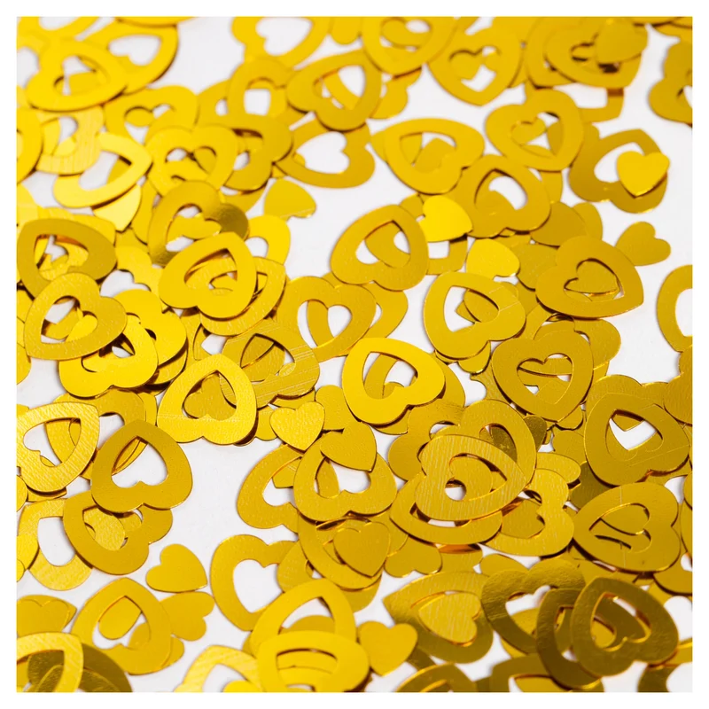 Tafelconfetti open hart goud