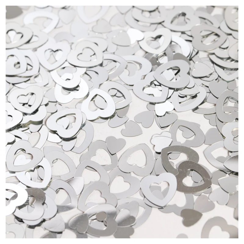 Tafelconfetti open hart zilver