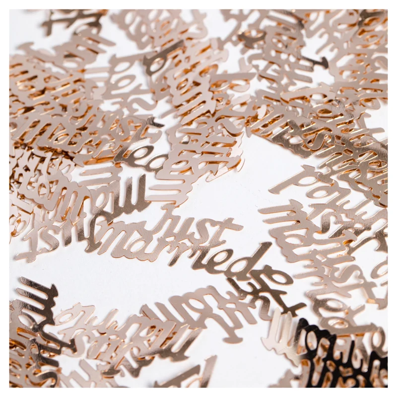 Just married tafelconfetti rose goud