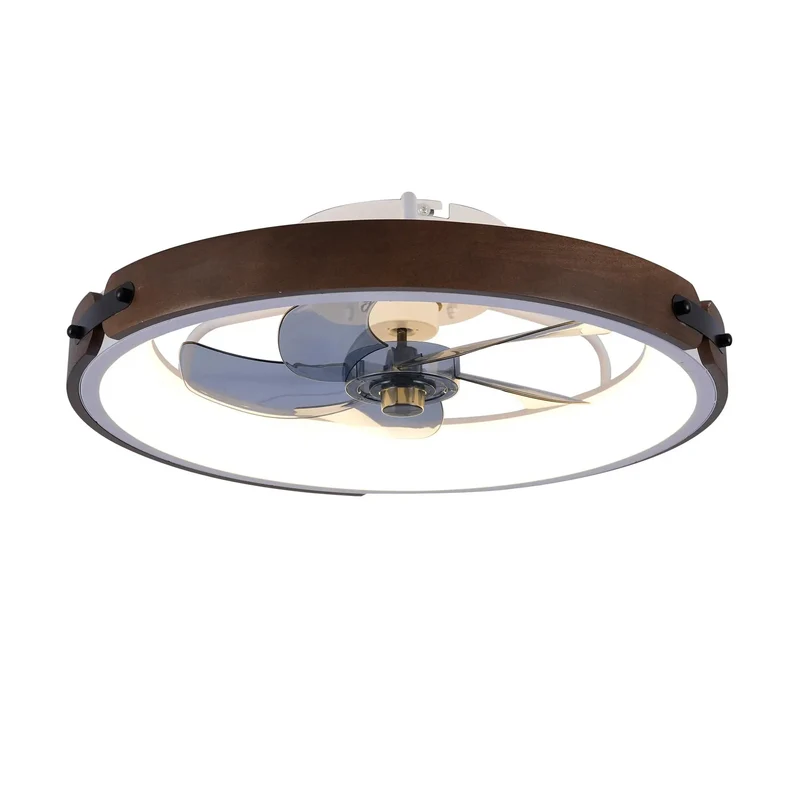 Top Pick 20 Inch Low Profile Ceiling Fan With Bright LED Light And Handheld Remote Flush Mount Quiet DC Motor Six Speeds Dimmable Warm To Cool White Walnut Blades For Cozy Bedroom And Modern Living Room Vibes