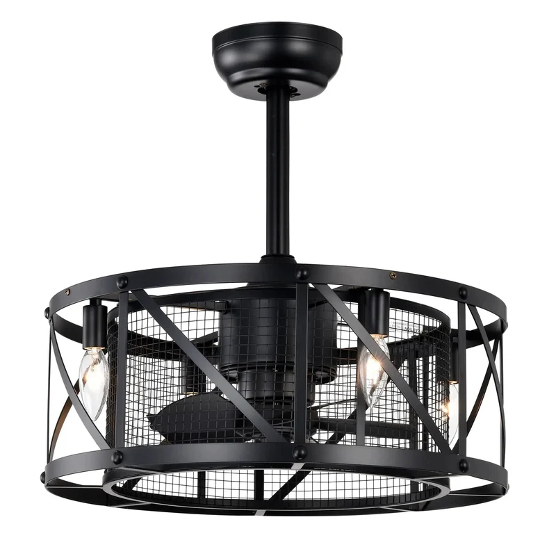Rugged Industrial Ceiling Fan With Smart Remote 3 Speed Ac Motor Built In Timer Slick Matte Black Finish Compact 20 Inch Design Vibe Ready For Living Rooms And Bedrooms Bulb Not Included Top Tier Cooling