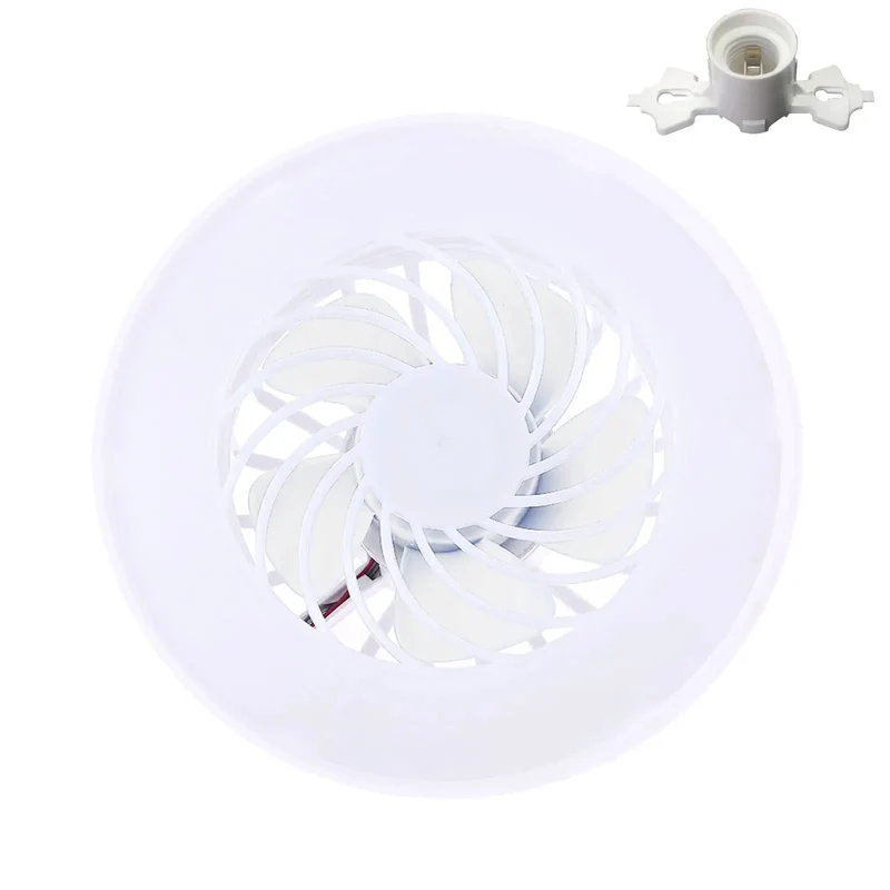 Room Turning Compact LED Ceiling Fan With E27 Bulb Holder And Five Swooping Blades, 10 Watts Cold White Glow For Quick Breeze, Adjustable RPM Settings On Slim Profile Build Tailored For Small Quarters And Modest Heights.