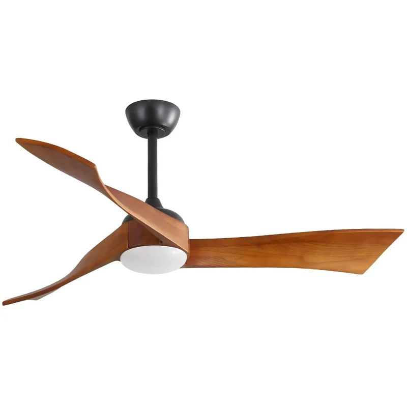 52 Inch Farmhouse Ceiling Fan With Hand Carved Wood Blades And Sweet Dimmable Led Lighting Driven By Dead Silent Dc Motor Delivering Killer Cooling Airflow With Smooth Remote Control And Rock Solid Build For Medium Large Rooms