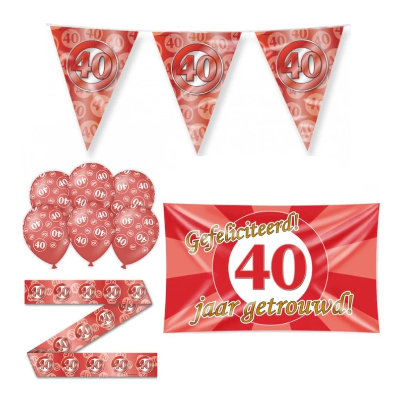 40 jaar Getrouwd Versiering pakket - M