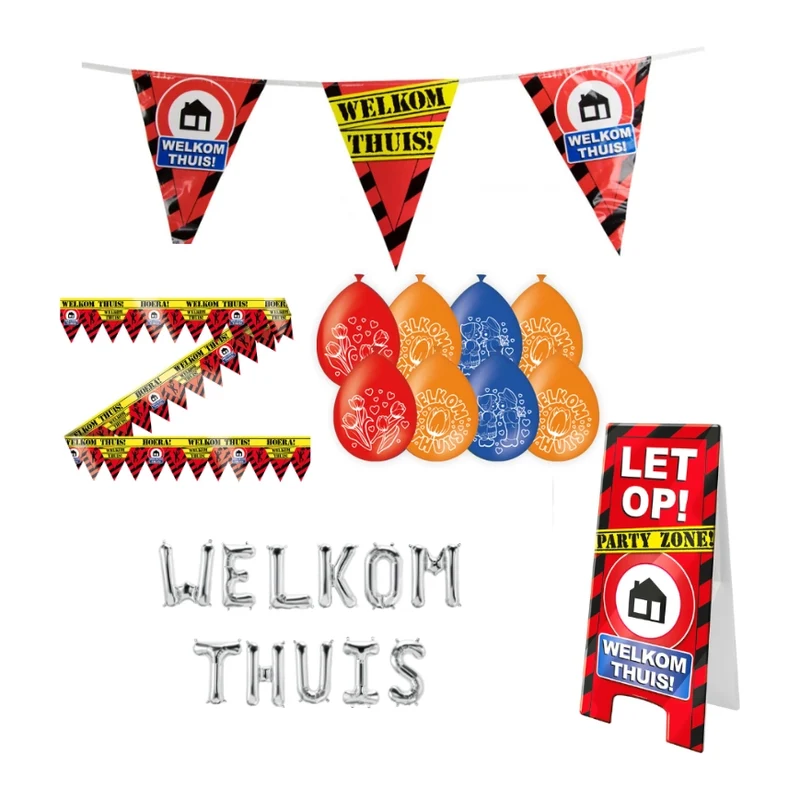 Welkom Thuis Verkeersbord Versiering pakket - L